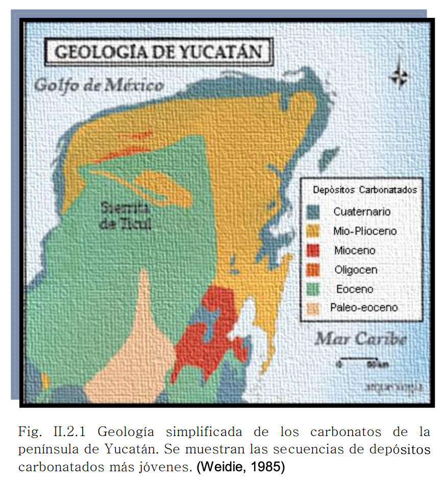  Clasificación geológica de la Península de Yucatán